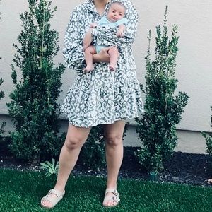 Long sleeve button mini Smock dress